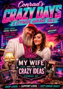 My Wife and Her Crazy Ideas. Where Junk Gets a Glow-Up & Vintage Finds Their Groove. Straight outta Montana and straight-up fabulous, My Wife And Her Crazy Ideas is the ultimate throwback treasure trove! We take yesterday’s forgotten furniture, home goods, and funky vintage pieces and give ’em a second chance—no fancy flips, no paint jobs—just honest TLC, a little shine, and a whole lotta love. Think Spice World meets farmhouse flair. Think Shania in leopard print with a can of Pledge. Think one-of-a-kind finds that shout “YEAH, I’M THAT PIECE!” From rustic cabins to downtown digs, we’ve got sustainable, affordable gems with serious personality—Montana-strong, girl-powered, and full of heart. No rules. No waste. All style. Come see what everyone else left behind—because honey, we see the sparkle where others see the scrap.
